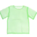 Neon groen visnet mesh korte mouw t-shirt detail met ademende jaren 80 retro stijl. - Eén maat / Fluorescerend Groen