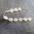 Daisy flower lace bracelet choker for hippie costume party and daily fashion wear. - Daisy Lace