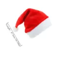 Festive red plush Christmas hat with white trim, perfect holiday costume accessory. - One Size / Santa Hat