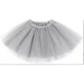 Grauer Tüll-Tutu-Rock, fluffiger Netzrock für Party, Tanzkleid und Alltags-Styling-Outfit - Grauer Tüllrock (HE4023GY)