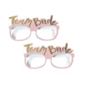 Vrijgezellenfeest papier bril team bride roze goud grappige fotorekwisieten set van twee - Team Bride (520E19PK) / Roze (520E19PK)