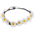 White daisy flower crown headband for festival party costume, floral hair accessory SKU variant. - White Wreath