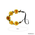 Daisy flower crown headband for festival party, adjustable 50cm elastic floral accessory. - Yellow Daisy