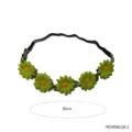Green daisy flower headband for 60s hippie party costume festival hair accessory 50cm - Green