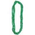 Green metallic plastic shamrock beaded necklace for St. Patrick's Day festive party supplies. - Clover Bead Chain (ZL181221-1)
