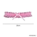 Giarrettiera rosa in pizzo con fiocco, accessorio grazioso per stile lolita variante. - HE802B24B-3