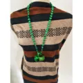 St. Patrick's Day green bead necklace with small shot glass pendant party jewelry - Shot Glass Necklace (IR0826A22)
