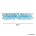 Giarrettiera in pizzo azzurro con fiocco, variante accessorio lolita per donne. - HE802B24B-5