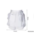 Grembiule bianco da cameriera Lolita con volant e doppie tasche, ideale per cosplay e cucina. - PE1023A24A-1