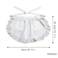 Grembiule da cameriera bianco con volant in pizzo e tasche, dolce grembiule da cucina lolita. - PE1022Q24Q-1