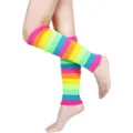 Rainbow Striped Knitted Leg Warmers 80s Retro Party Fashion Accessories Colorful Socks - Rainbow Stripes