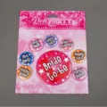 Hen party badges set, bride to be bachelorette party pins and team bride costume accessories. - Deluxe Badge Set (HKBA005)