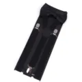 Klassieke zwarte heren bretels en vlinderdas set met drie metalen clips op kaart. - Zwart