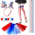 American Independence Day party costume set patriotic tutu skirt socks headband. - Holiday Party Set (23USSET776)
