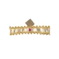 Gouden Farao Kroon Haarband Kostuum Accessoire met Roze Edelsteen voor Halloween Cosplay - Egyptische Farao Hoofddoek
