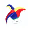 Halloween colorful jester hat funny clown cosplay costume party plush festival headwear 60cm. - 19CL5004