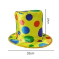 Colorful polka dot clown top hat for Halloween party, fun costume dress up accessory. - PE1014B22
