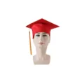 Rode afstudeerhoed met gele kwast academische hoed voor afstudeerfeest ceremonie decoratie - Rood