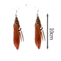Retro boho feather earrings for women vintage drop dangle earrings length 10cm fashion jewelry - One Size / Feather Earrings