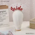 Bruid sluiter haarband vrijgezellenfeest Bride glitter rode trouw haaraccessoire - Rode Pailletten Geborduurde Sluier (HE0527P22-2)