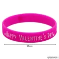 Roze Valentijnsdag siliconen armband koppel armband 10cm cadeau accessoire - Roze (QR1106A20-1)