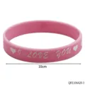 Bracelet en silicone rose pour couples coeur amour imprime bracelet caoutchouc cadeau - Rose (QR1106A20-3)