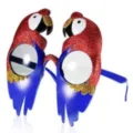 Funny parrot party sunglasses, tropical Hawaiian festival photo props, colorful glitter eyewear. - One Size / Parrot Shape(19HW375) / Blue and Red