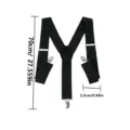 Black elastic trouser suspenders Y-shape adjustable braces with metal clips 70x2.5cm - One Size / Y-Back Suspenders (SR2112BK)