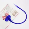 Blauwe synthetische haarverlenging met patriottische Amerikaanse vlag strik haaraccessoire - Eén maat / Blauwe Keper