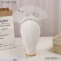 Cerchietto con Velo da Sposa Perla Lettera Bride Accessorio Capelli Addio al Nubilato - Cerchietto con Lettere di Perle BRIDE (HE0527P22-1)