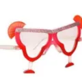 Zomer cocktail feest zonnebril rood glitter fruit ontwerp grappige novelty bril strand stijl - Eén maat / Cocktail Vorm(HW0313E21D) / Rood