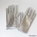 Silver metallic gloves costume accessory, shiny party performance five-finger gloves - Metallic Glossy Gloves / Silver
