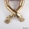 Metallic gold long gloves for women party costume cosplay stage performance shining 1pair - Long Gold Gloves / Gold
