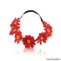 Red daisy flower headband for women hippie party costume hair accessories festival hair hoop - Red