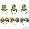 Halloween clown headband set with polka dot mini top hats and large bows for party costume cosplay. - 23CLSET299