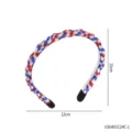 Red White And Blue Rhinestone Headband Patriotic American Flag Hair Hoop For Party Decor - One Size / Beaded Headband Style 1