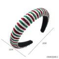 Festive colorful beaded headband red white green fashion hair hoop accessory for women - One Size / Beaded Headband Style 3