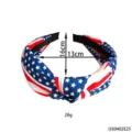US flag knotted headband patriotic hair band stars and stripes party hair accessories - One Size / American Flag Cross Headband