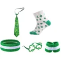 St. Patrick's Day kostuumset stropdas sokken hoofdband bril groene klaver accessoires - Eén maat / Herenpak