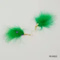 Green feather hook earrings for St. Patrick's festival party costume jewelry accessories. - One Size / PE105E23
