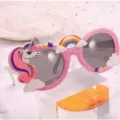 Pink glitter unicorn party sunglasses, fun children festival dress up photo props, summer eyewear. - One Size / Unicorn Shape(UC611A20PK) / Pink