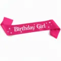 Fel roze verjaardag meisje sjerp satijn lint feestdecoratie accessoire voor vrouwen en meisjes - Eén maat / HKSA009REWT
