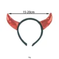 Diadema de cuernos de diablo Halloween rojo metálico accesorio de fiesta 15-20cm - Diadema de Cuernos de Diablo Metálico Rojo(PE1105M24M)
