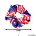 American flag print fabric hair scrunchie for independence day party hair accessories 10cm - One Size / American Print Style 2