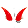 Pinza de pelo cuernos de diablo rojo Halloween cosplay accesorio bonito fiesta - Horquilla de Cuernos de Diablo Rojo(PE1128Z24Z-1)