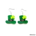 St. Patrick's Day green glitter top hat clover drop earrings festive fashion jewelry SKU - One Size / IR0825S22