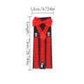 Red men bow tie and suspenders set with metal clips, classic solid color formal party wear. - Red Braces and Bow Tie Set (PE0811E22-5)