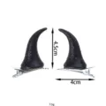 Horquillas de cuernos de diablo con purpurina negra, accesorios de pelo Halloween 1 par. - Horquilla de Cuernos de Diablo con Lentejuelas Negras(HA0408E25-1)