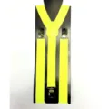 Neon yellow men's Y-back suspenders with metal clips, classic adjustable costume accessory. - Neon Yellow Braces (9484YW)