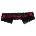 Black Lace Birthday Girl Sash Party Ribbon Accessory with Pink Glitter Heart Patterns - One Size / 19BIT9537BK